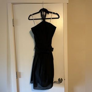 Kay Unger Little Black Dress with detachable bow belt